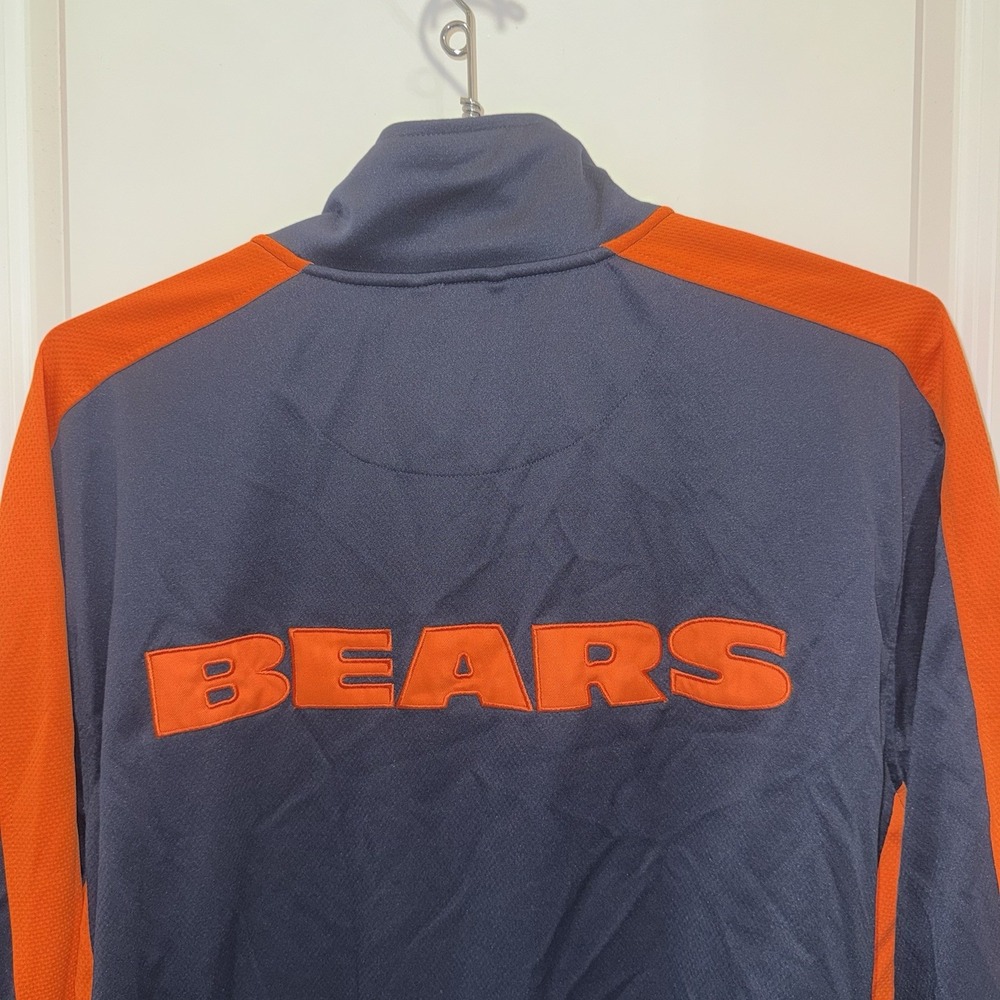 Chicago Bears Mens XL NFL Full Zip Track Jacket Navy Orange Embroidered Logo